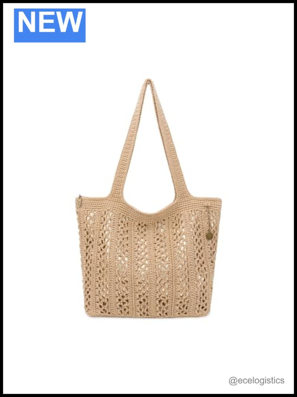 Hand Crochet Tote Bag - Women's Travel Beach Carryall Shoulder Purse